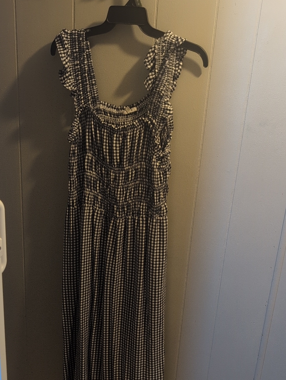 Maurices Black and White Gingham Maxi Dress
